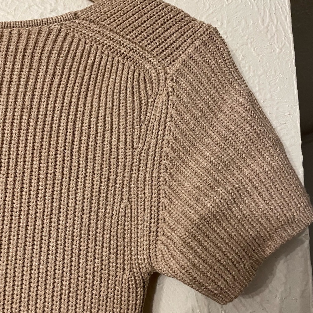 STAUD Camden Ribbed Knit Short Sleeve Maxi Dress Nude - Picture 7 of 8